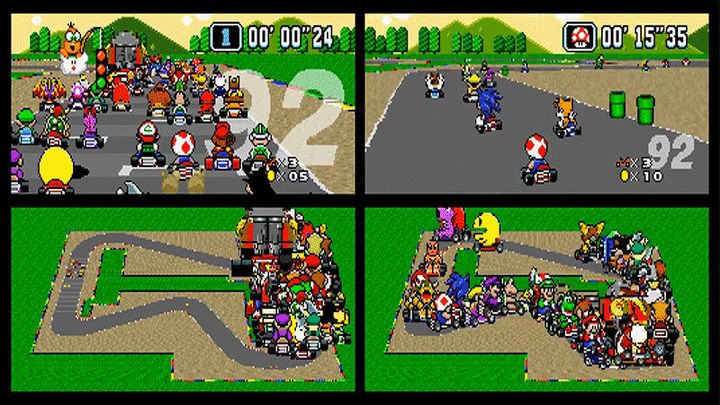 Как выглядела бы популярная гоночная игра Super Mario Kart, если бы в заезде участвовал 101 игрок Как выглядела бы популярная гоночная игра Super Mario Kart, если бы в заезде участвовал 101 игрок