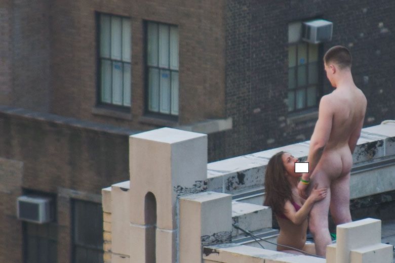 Порно на крыше