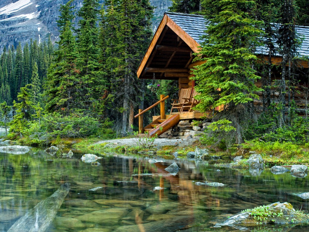 Домик у озера красивые фото в лесу фото