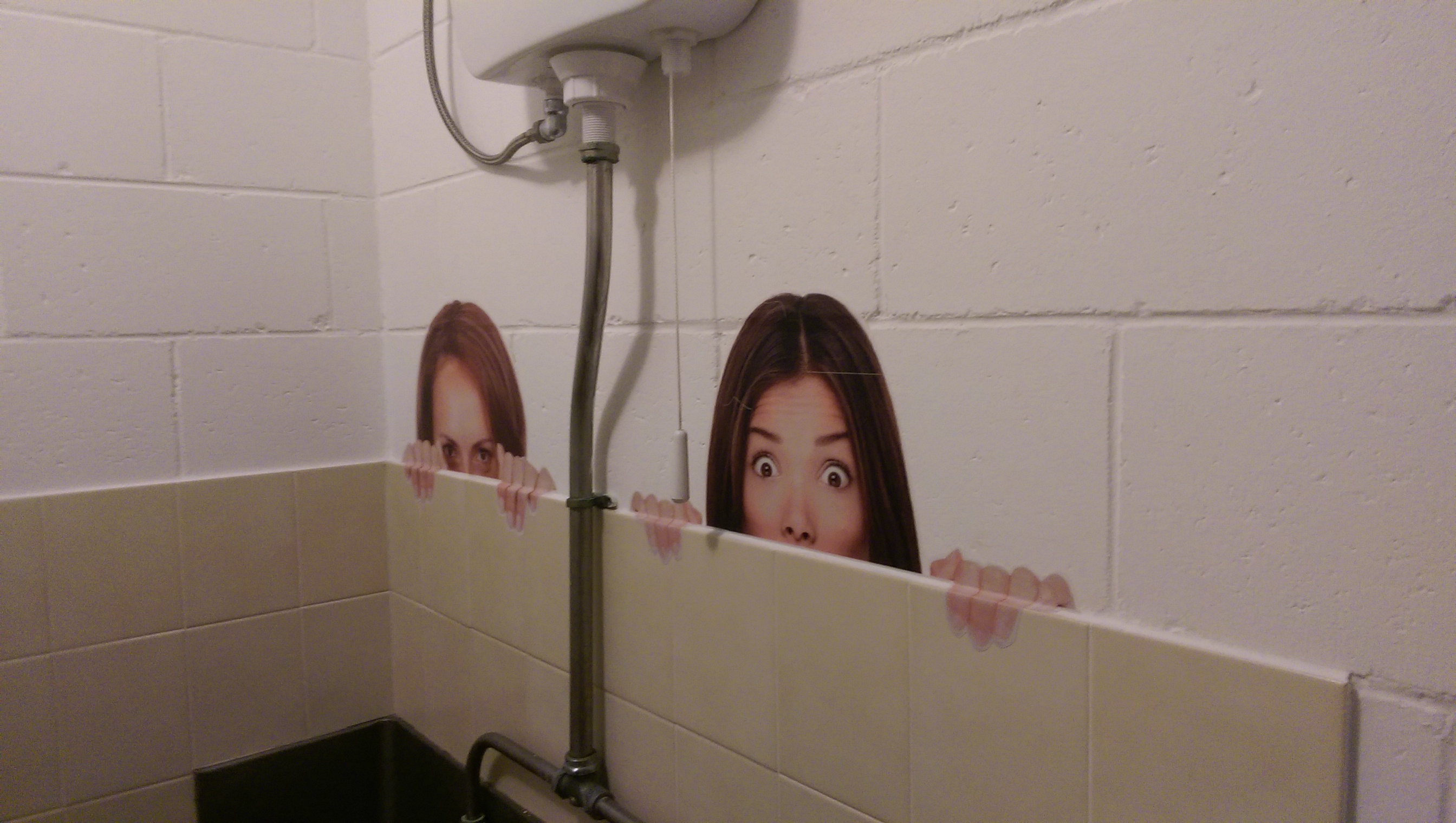 Скрытая камера шпионит за девушками в туалете