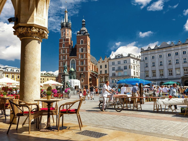 Выпить пива на Рыночной площади Кракова мир, отдых, познавательно., природа, путешествия, страны