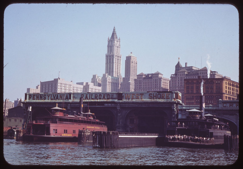 10. Приближаясь на пароме к Liberty Street. 27 сентября 1941 года. история, нью-йорк, фото
