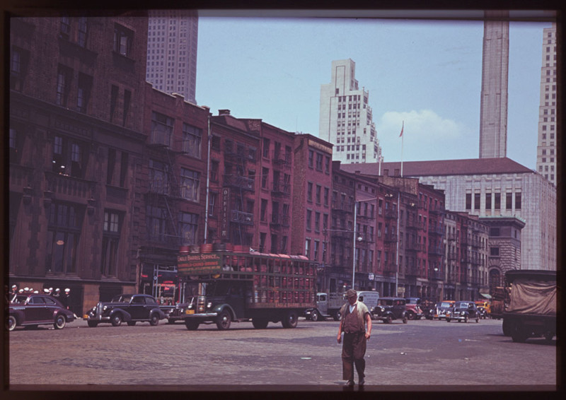 2. South Street, кишащая автомобилями. 6 июня 1941 года. история, нью-йорк, фото