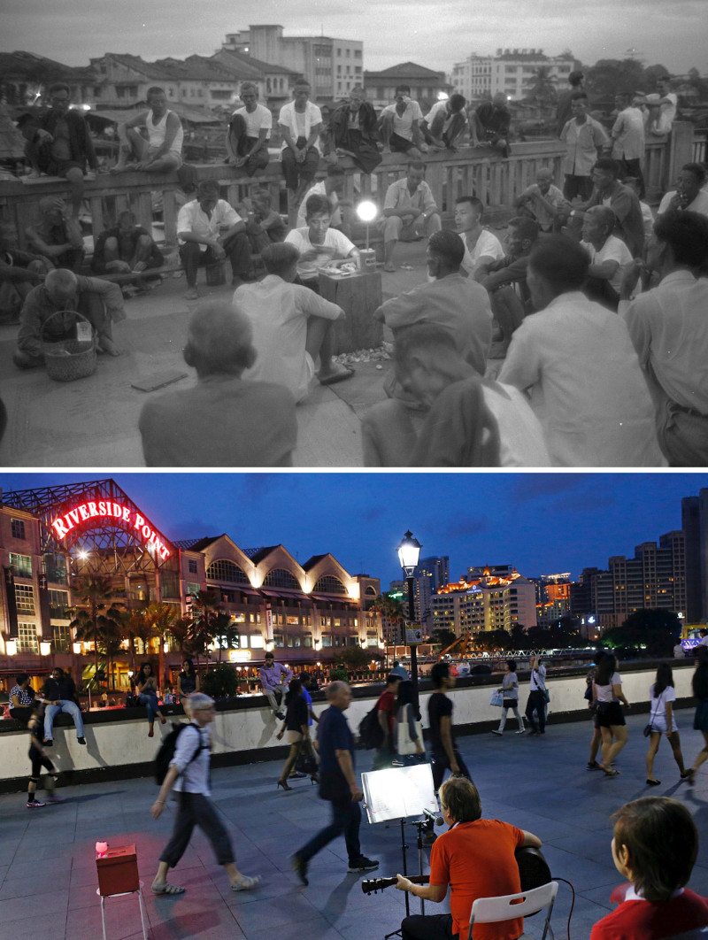 Сингапур 2 января 1960 и 8 мая 2015. сингапур, тогда и сейчас
