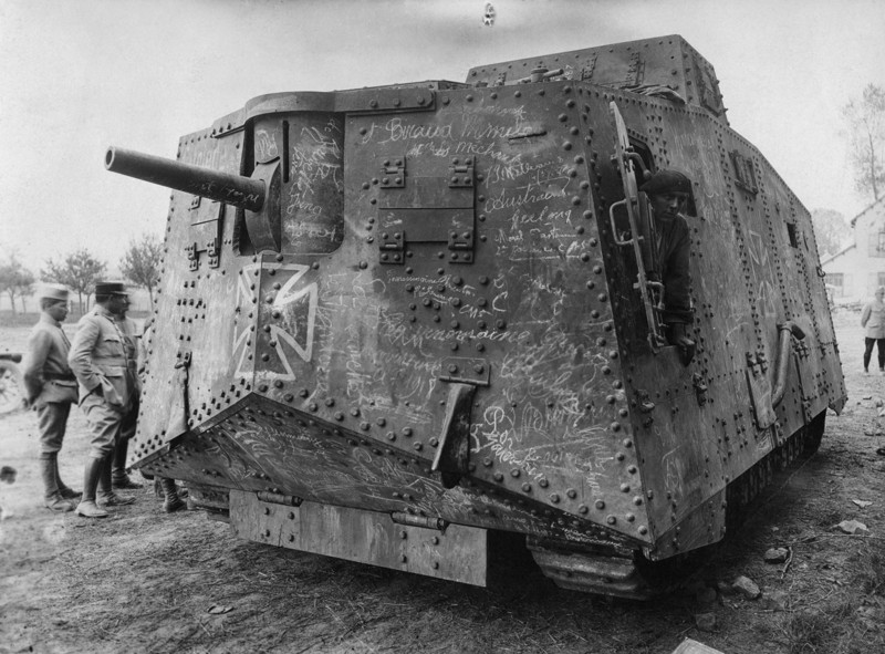 11. Немецкий тяжёлый танк A7V, Первая мировая война. интересное, исторические фото, история, фото