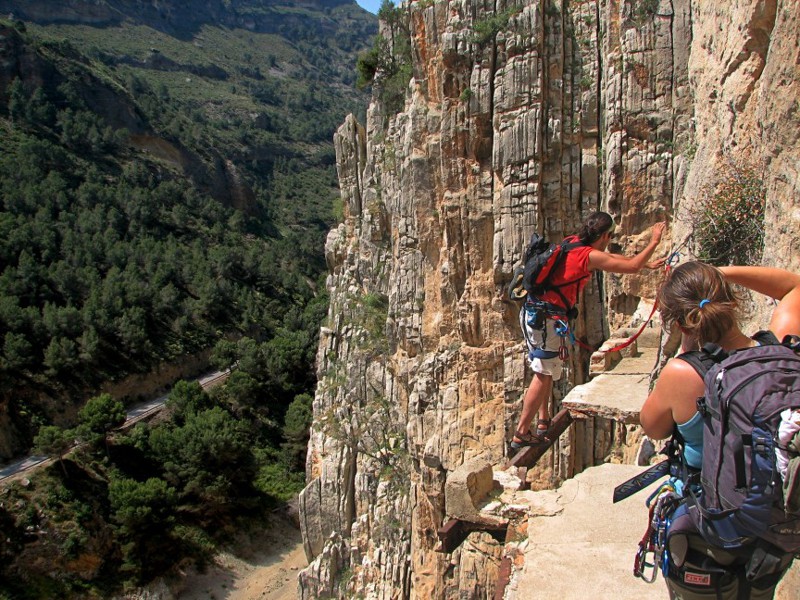 4. Королевская тропа в Испании - самая опасная горная тропа туризм, экстремальный туризм, экстрим