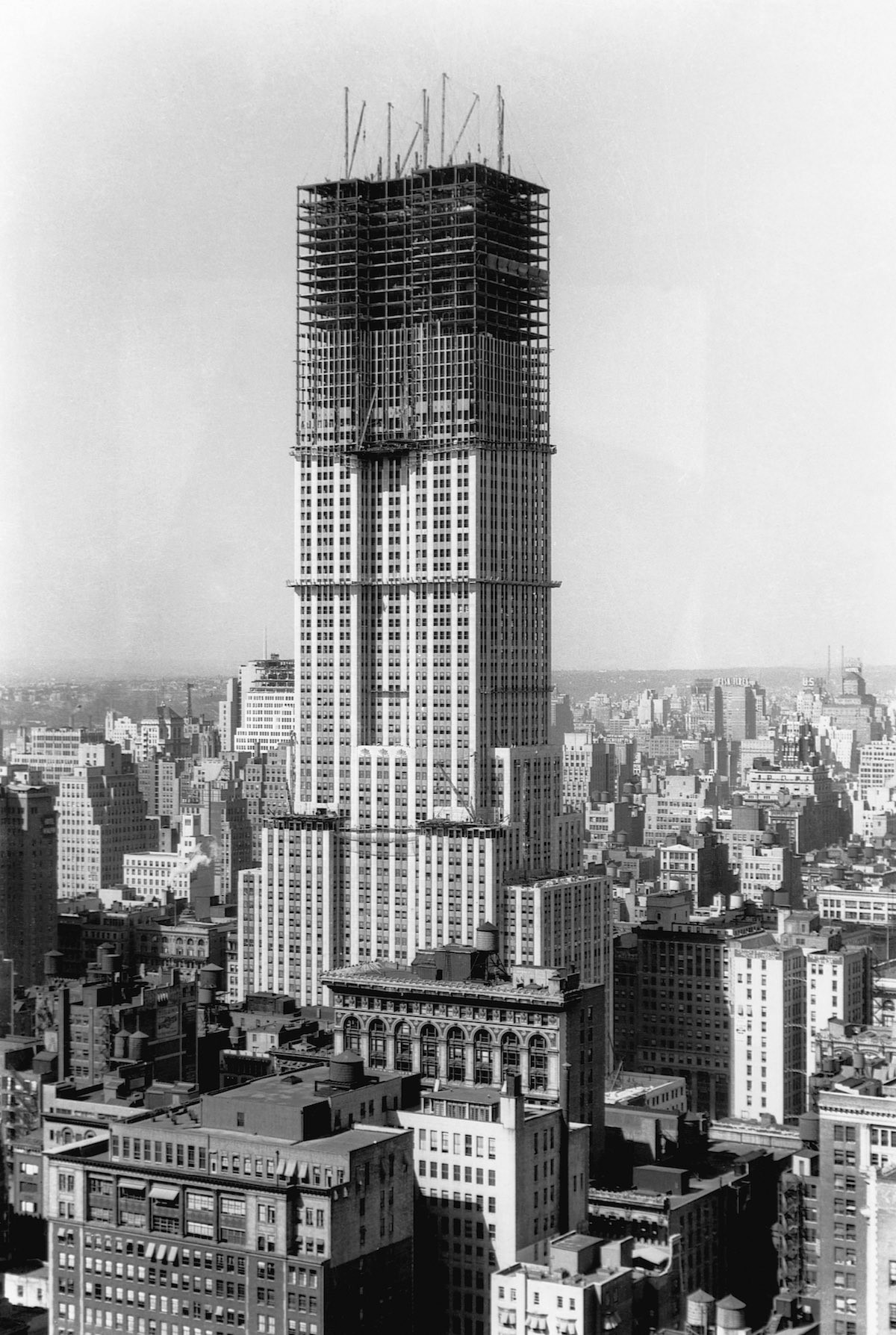 3. Empire State Building во время строительства. 1929-1931 года. история, небоскрёбы, фото