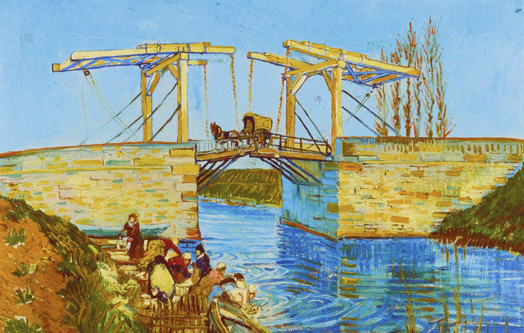 16. Винсент Ван Гог. Мост Ланглуа близ Арля. 1888 год живопись, интересное, художники