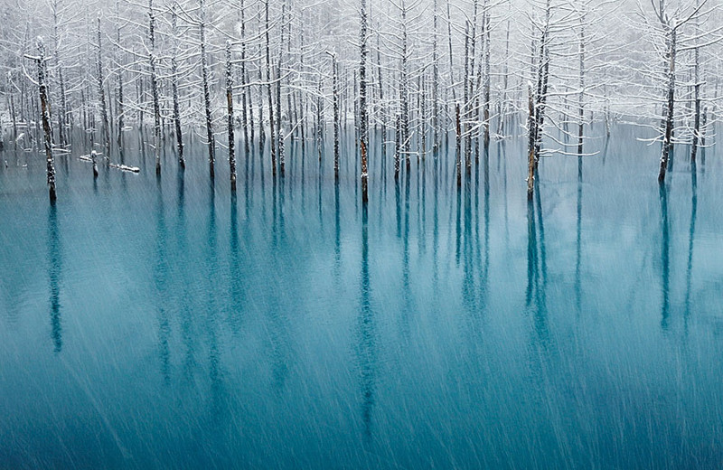 21. Голубой пруд в Японии интересное, мир, фото