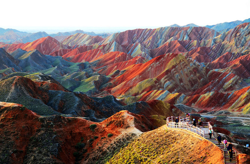 5. Цветные скалы Чжанъе Данксиа, Ганьсу, Китай интересное, мир, фото