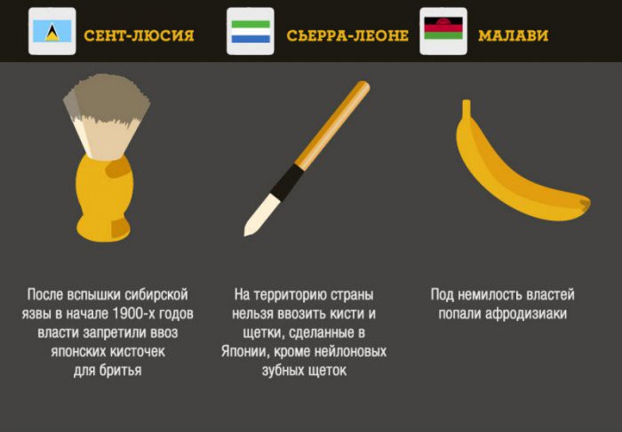 Что запрещено ввозить в некоторые страны Что запрещено ввозить в некоторые страны вещи, запреты, страны