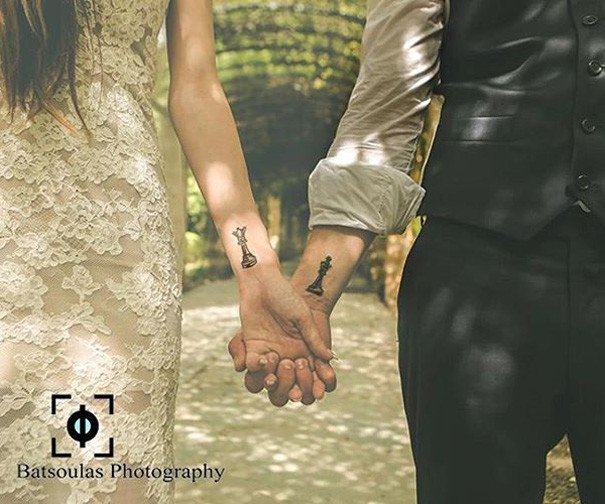 20 храбрых пар, сделавших свадебные татуировки вместо колец кольца, свадьба, тату