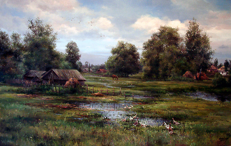 Деревенское раздолье Одальчук, живопись, картины
