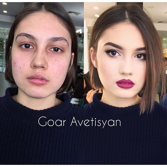 А это работы стилиста-визажиста Гоар Аветисян девушки, до и после макияжа, красота, макияж