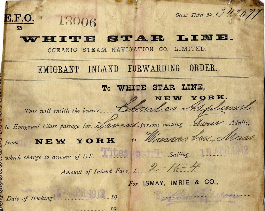 9. Пассажирский билет на Титаник. Апрель 1912 г. исторические фотографии, история, фото