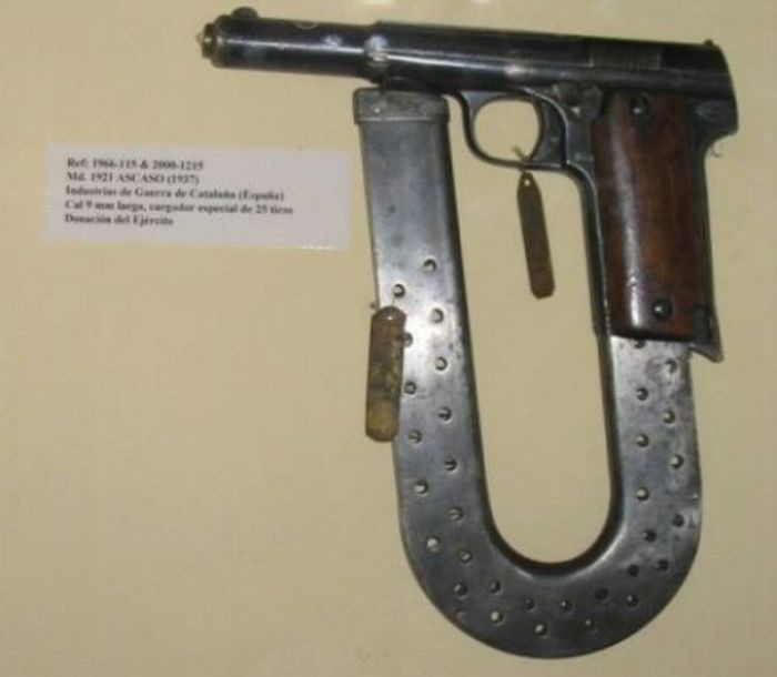 Испанский Аscaso образца 1921 года мало патронов, оружие, пистолеты, револьверы