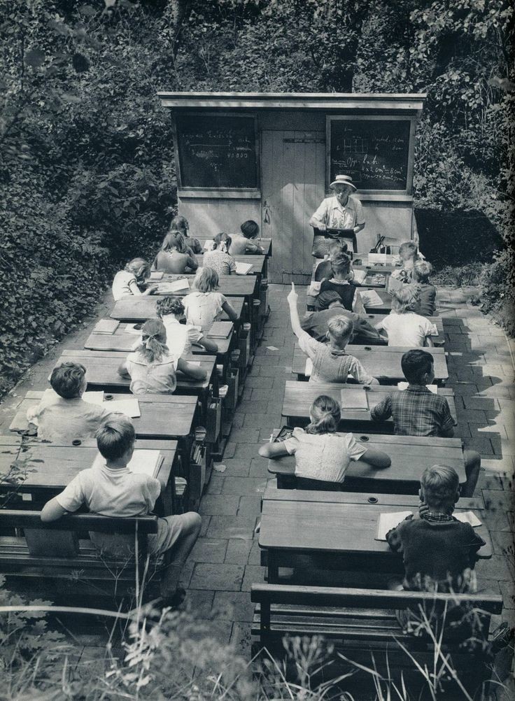 Школа на открытом воздухе, Нидерланды, 1957 год. внимание, история, фото