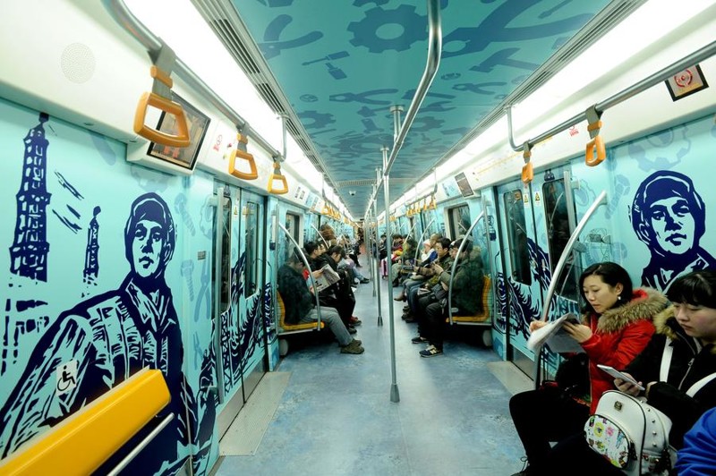 Ещё один поезд из поднебесной, на этот раз на тему истории самого Китая. искусство, метро, москва, необычное метро