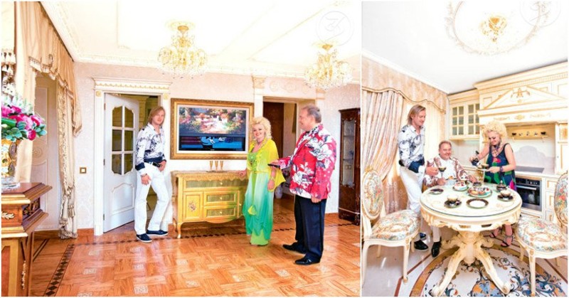 Интерьеры в квартире Надежды Кадышевой в стиле"Золотое кольцо" вкусы, вычурно, звезды, квартиры