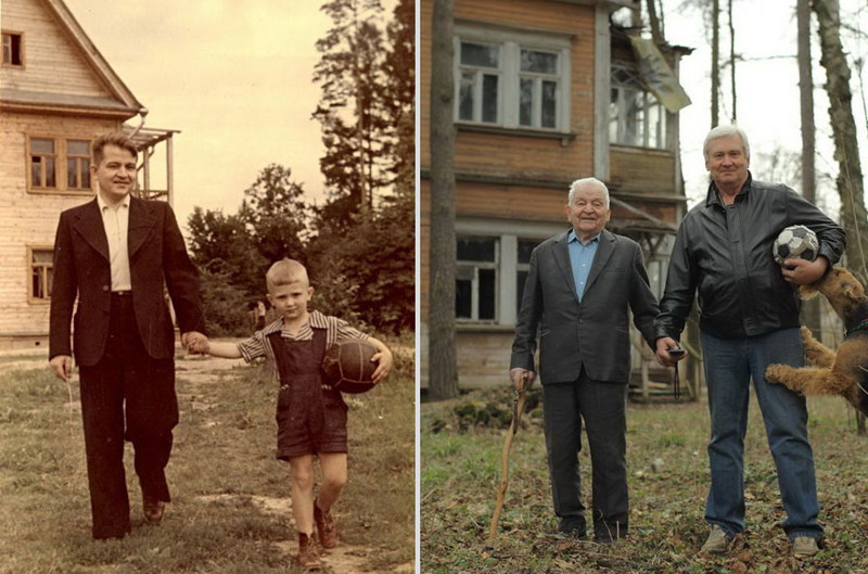 Отец и сын (1949 vs 2009). вместо слов, фото