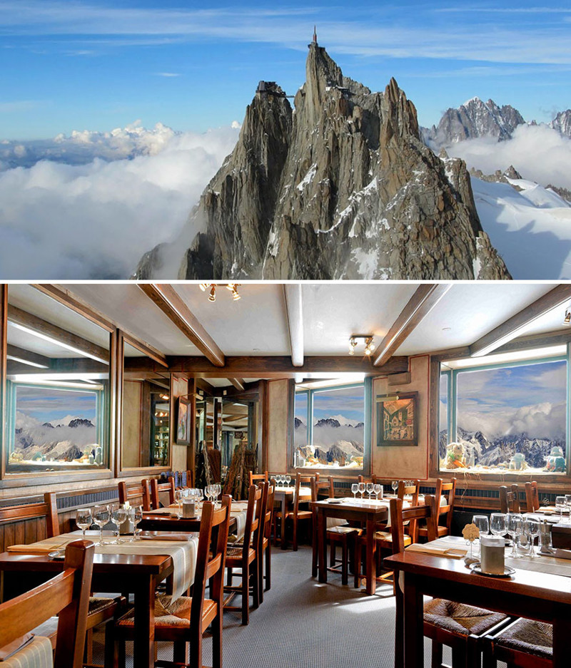 Ресторан на горе Эгюий-дю-Миди на высоте 3842 м, Шамони, Франция мир, подборка, ресторан