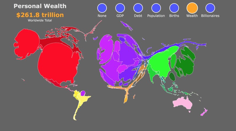 Wealth — Уровень благосостояния интерактивная карта, карты, мир, страны