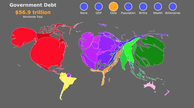 Debt — Внешний долг интерактивная карта, карты, мир, страны