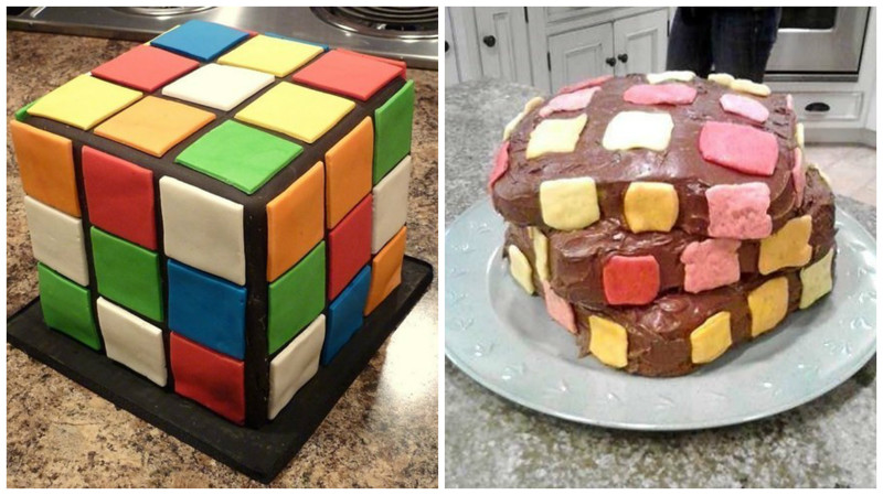 7. Попытка сделать торт в виде кубика Рубика кулинария, прикол, студенты, юмор