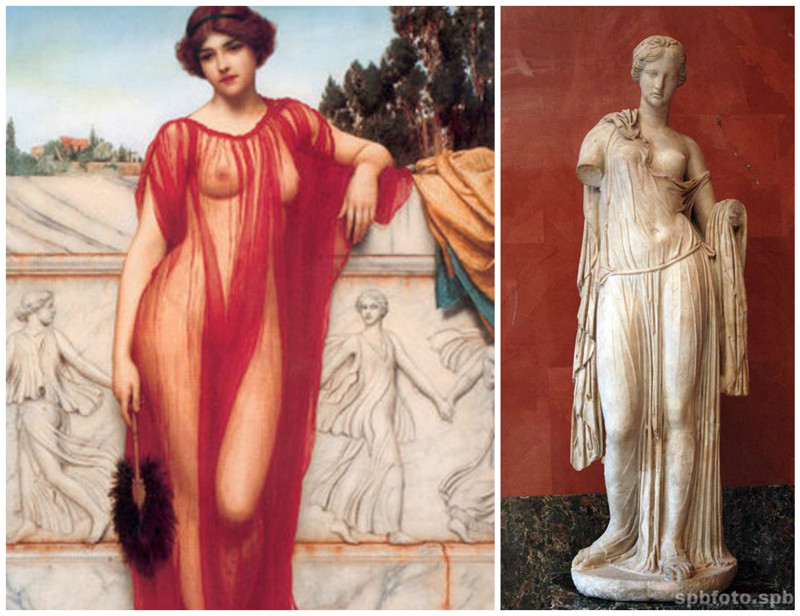 Женщина в бикини с телом греческой богини 
