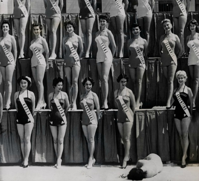 "Мисс Новая Зеландия" падает в обморок на конкурсе "Мисс Вселенная", 1954 год, Лонг-Бич история, фото