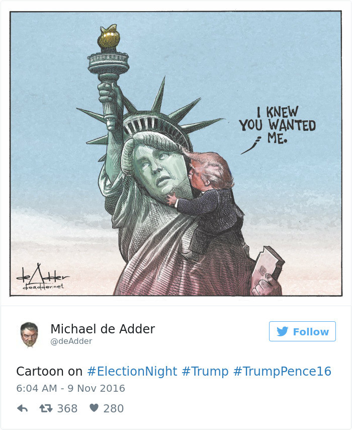 Победа Трампа глазами карикатуристов со всего света Трамп, анти трамп, карикатура