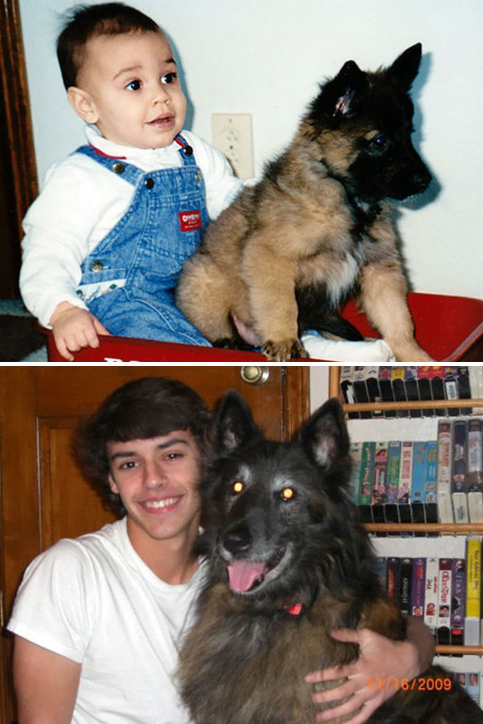 Аарон и Скай до и после, друзья, собаки, фото