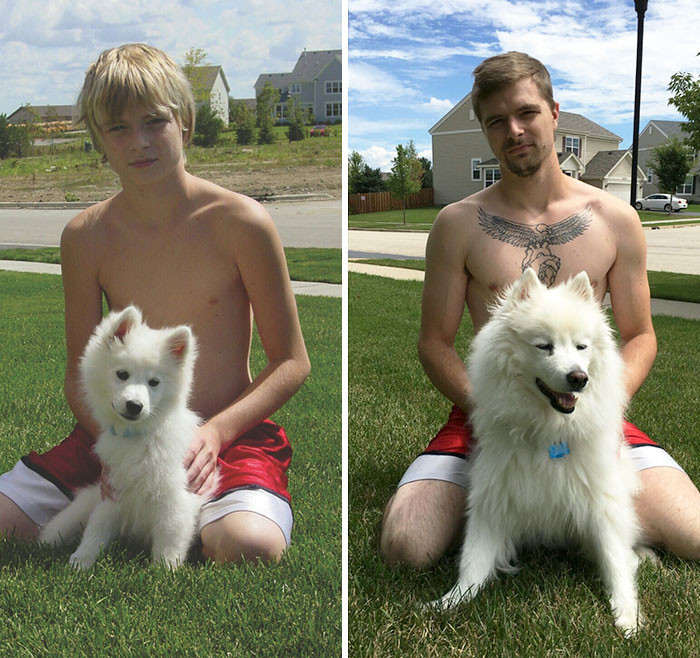 11 лет: почувствуй разницу! до и после, друзья, собаки, фото