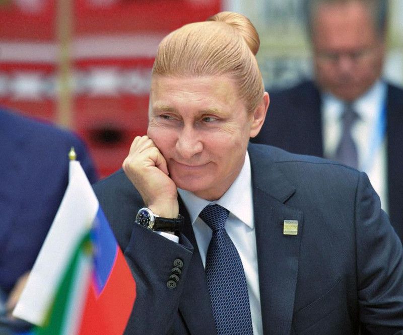 Владимир Путин, президент Российской Федерации политик, прическа, пучок