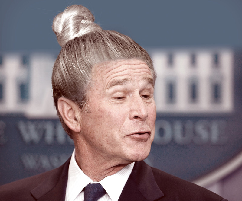 Джордж Буш-младший, 43-й президент США политик, прическа, пучок