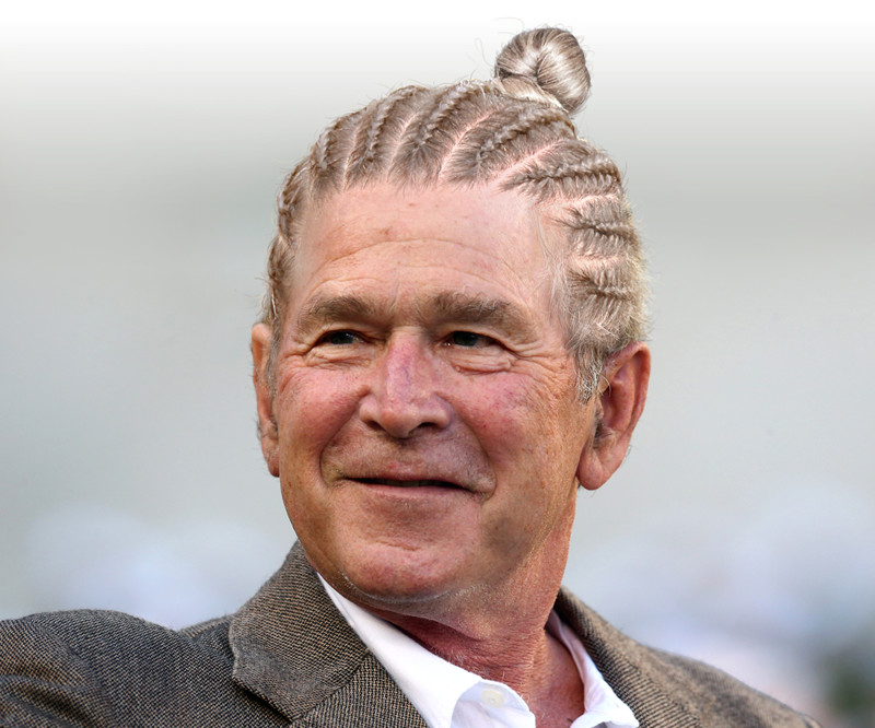 Джордж Буш-младший, 43-й президент США политик, прическа, пучок