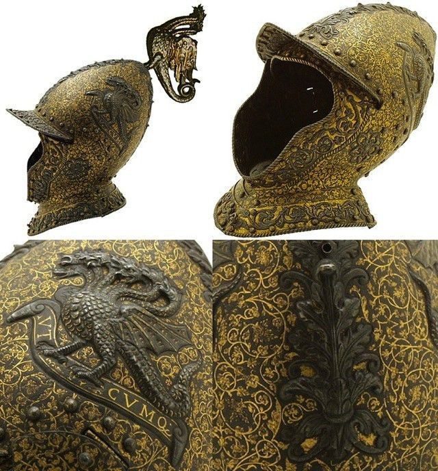  Филиппо Негроли. Шлем сделан для императора Карла V. Милан, 1533 военные, искусство, маски, рыцари, шлемы