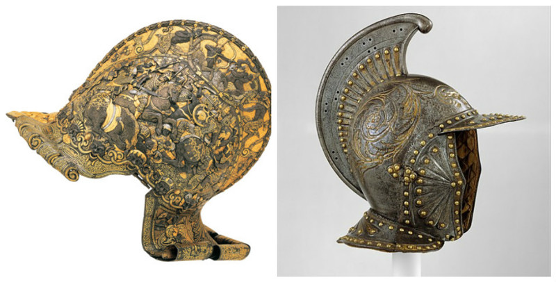 Франция, 1550 и 1620-е годы военные, искусство, маски, рыцари, шлемы