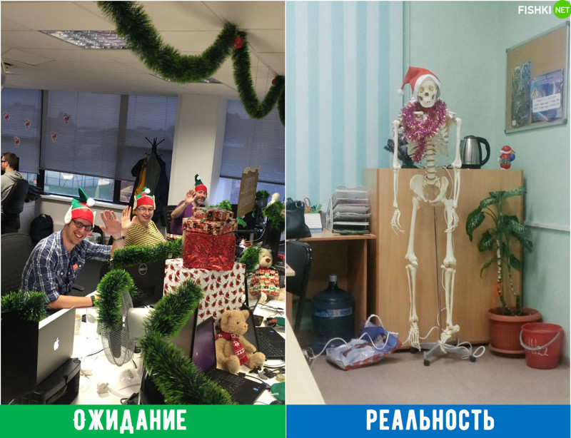 Решили офис украсить новогоднее настроение, новый год, ожидание и реальность, праздник, прикол