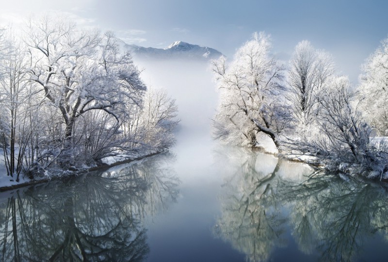 Бавария, Германия зима, природа, снег