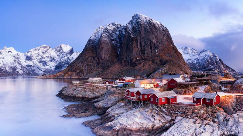 Хамнёй, Норвегия зима, природа, снег