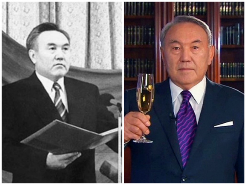 Нурсултан Назарбаев. Президент Казахстана. Фото: 1991 - 2016 годы. лица, нервная работа, президенты