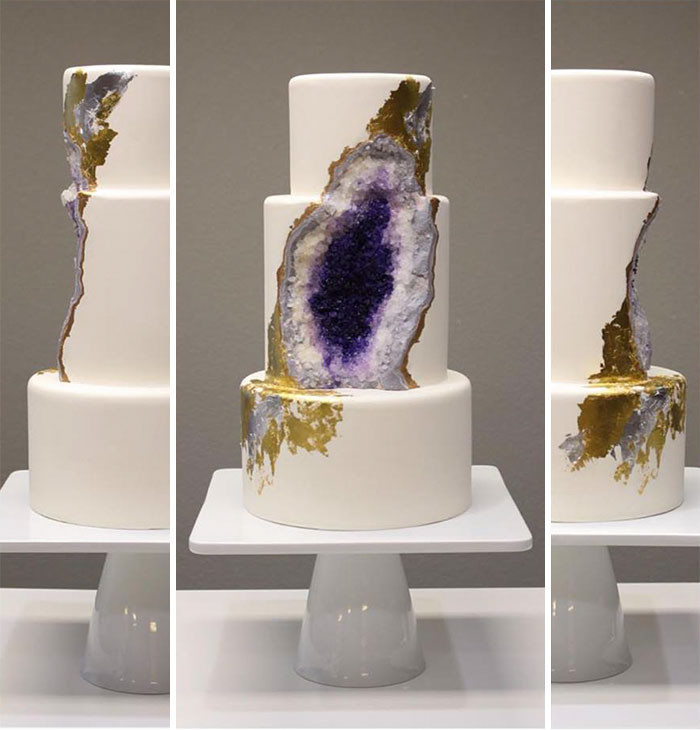 Этот "аметистовый" свадебный торт, судя по всему, был сделан под большим давлением! аметист, жеода, кондитер, торт