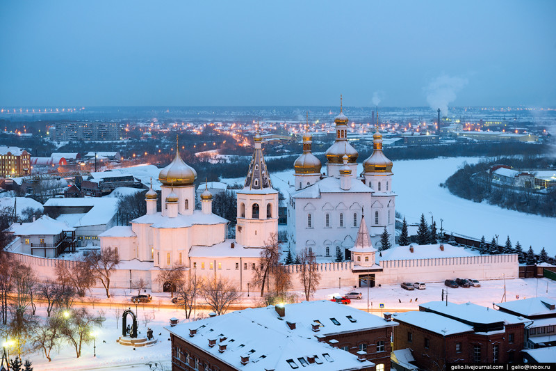 Свято-Троицкий монастырь. зима, пейзажи, с высоты птичьего полета, тюмень, фото