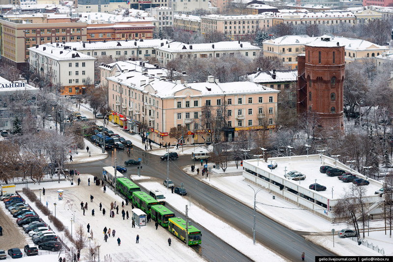 Улица Ленина.  зима, пейзажи, с высоты птичьего полета, тюмень, фото