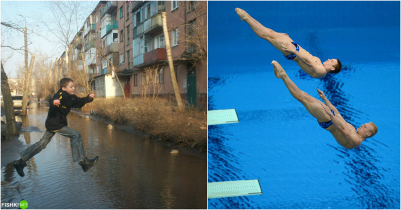Прыжки в воду жизнь, олимпиада, прикол, россия, спорт, сравнение