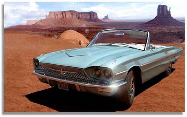 13. 1966 Ford Thunderbird - Тельма и Луиза (1991) авто, знаменитые автомобили, кино, кинотачки