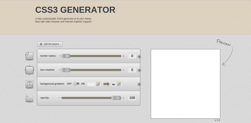 Простой CSS3-генератор генераторы, полезные программы, сайты, самосовершенствование