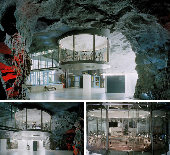 # 9 Офис Банхоф (встроен в бывшее атомное убежище), Стокгольм, Швеция архитектурные перлы, космический дизайн, необычные дома