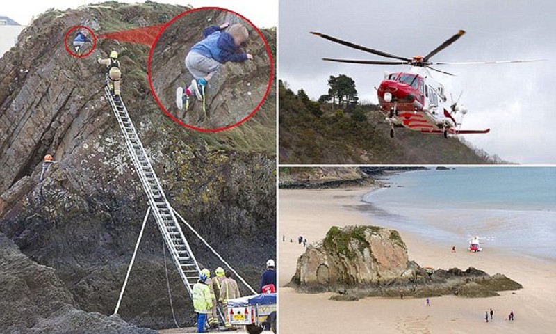 Семилетний мальчик два часа провисел на скале в ожидании спасателей! дети, опасная шалость, спасение